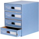 4 Drawer Unit Blue/White 1pk